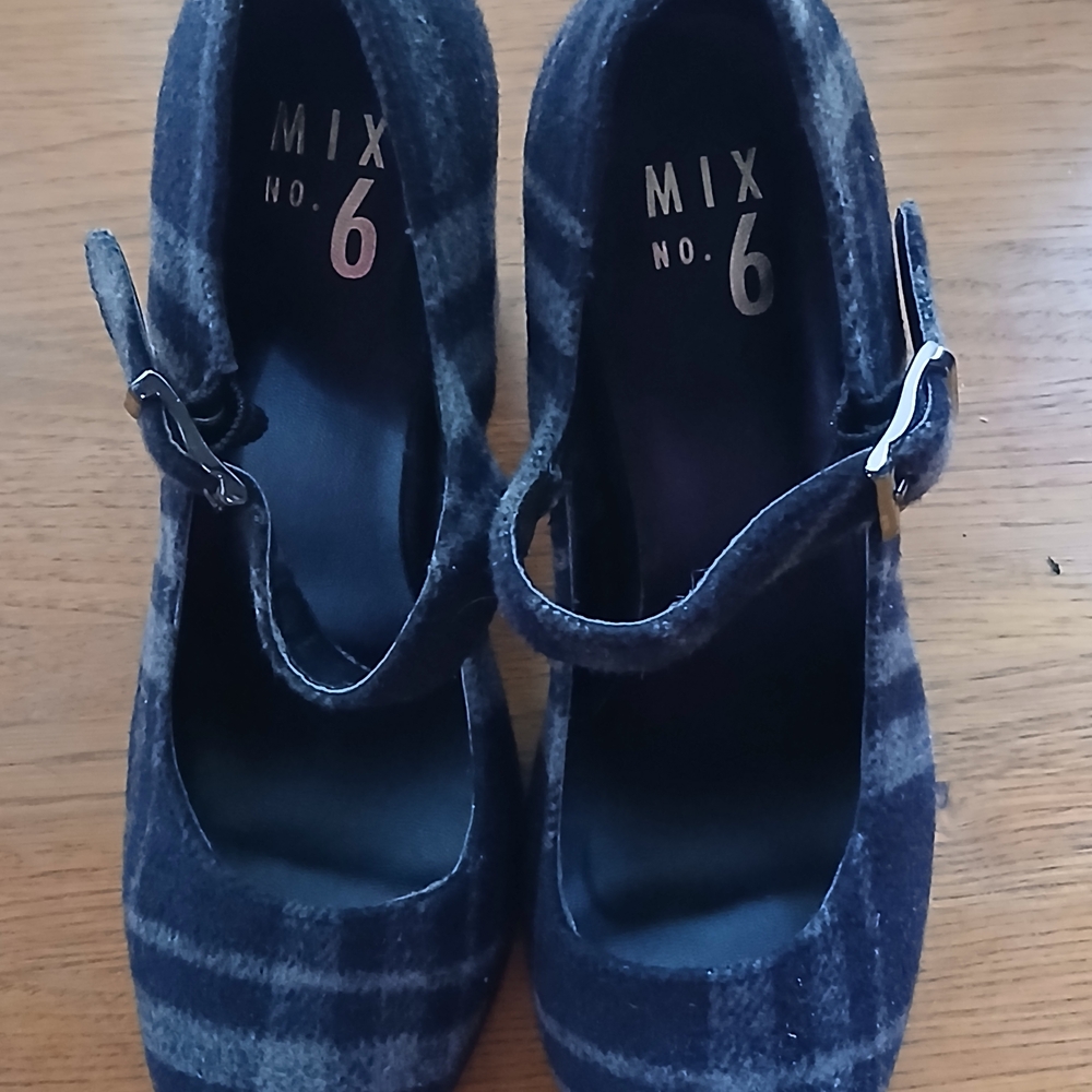 Mix No. 6 Women's Checkered Heels - Black And Gray